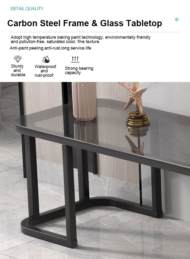 غرانفين خزانة تلفزيون من الزجاج المقسّى لغرفة المعيشة المنزلية - Image 4