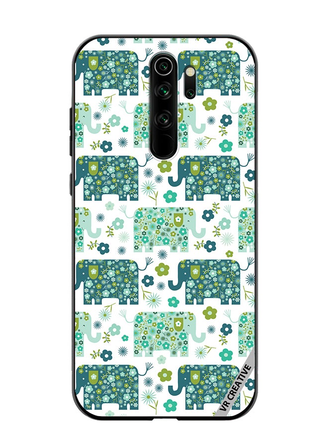 VR CREATIVE Protective Case Cover For Xiaomi Redmi Note 8 Pro Cute Elephant Green Design Multicolour - Image 1