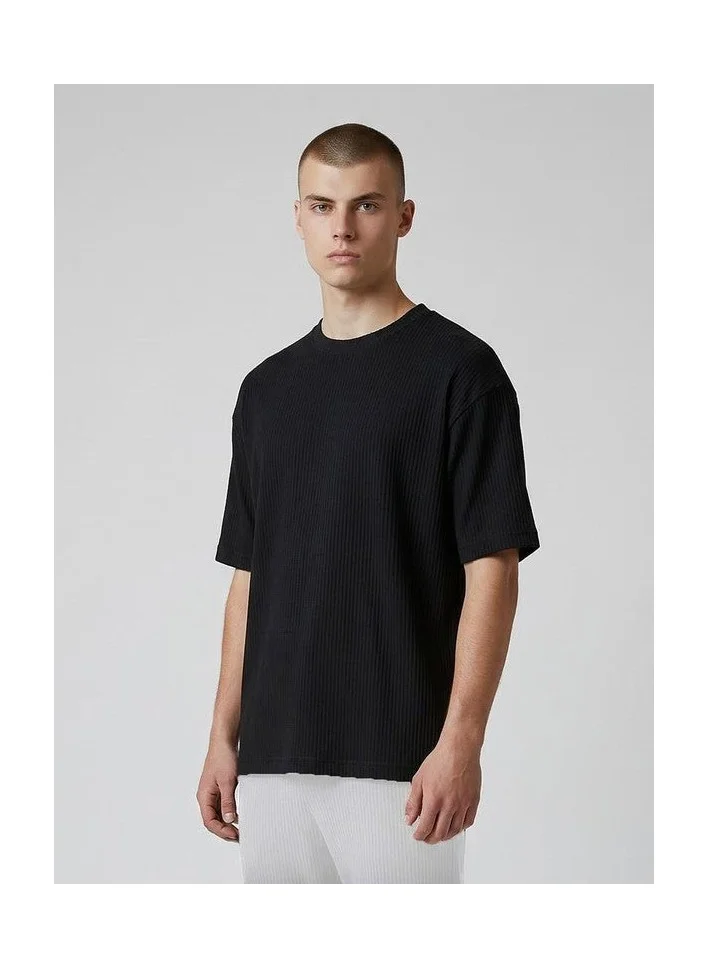 Marrakech Oversized Vertical Ribbed Crew Neck T-Shirt