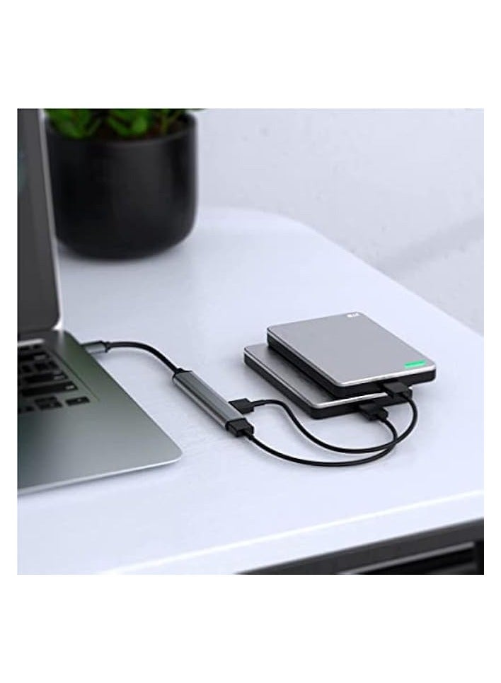 erorex Mini USB Hub Extensions, USB Hub for Laptop, 4 Port USB 3.0 Hub Expander, Ultra Slim Portable Data Hub Applicable for Laptop, Mouse, PC, USB Splitter Aluminum, USB Adapter Station - Image 4
