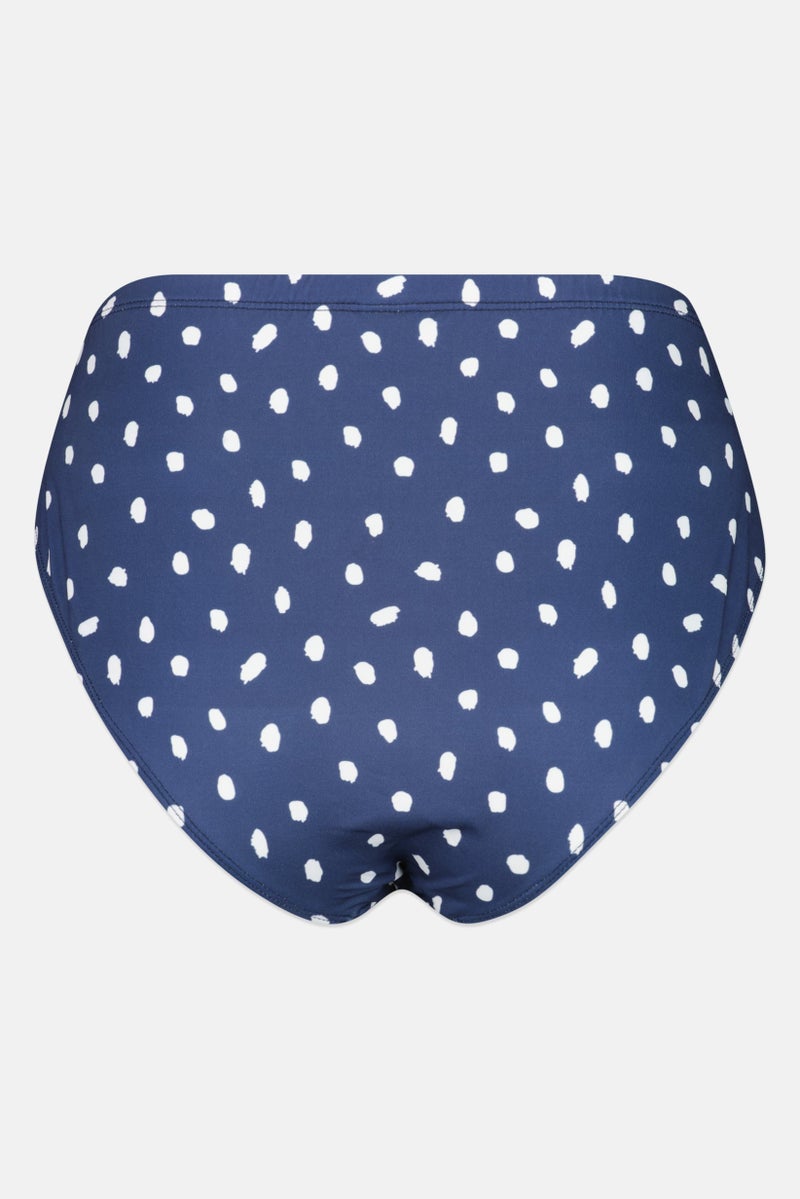Asos Design Women Curve Polka Dots Bikini Bottom, Blue  - Image 2