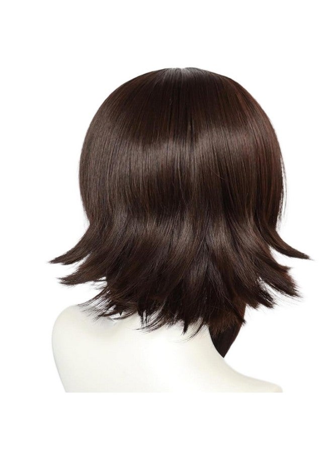 ANOGOL Anogol Hair Cap+Short Brown Wig for Women Anime Cosplay Wig Short Lolita Wig Wavy Hair Synthetic Wig Halloween Party Costume Wig  - Image 5