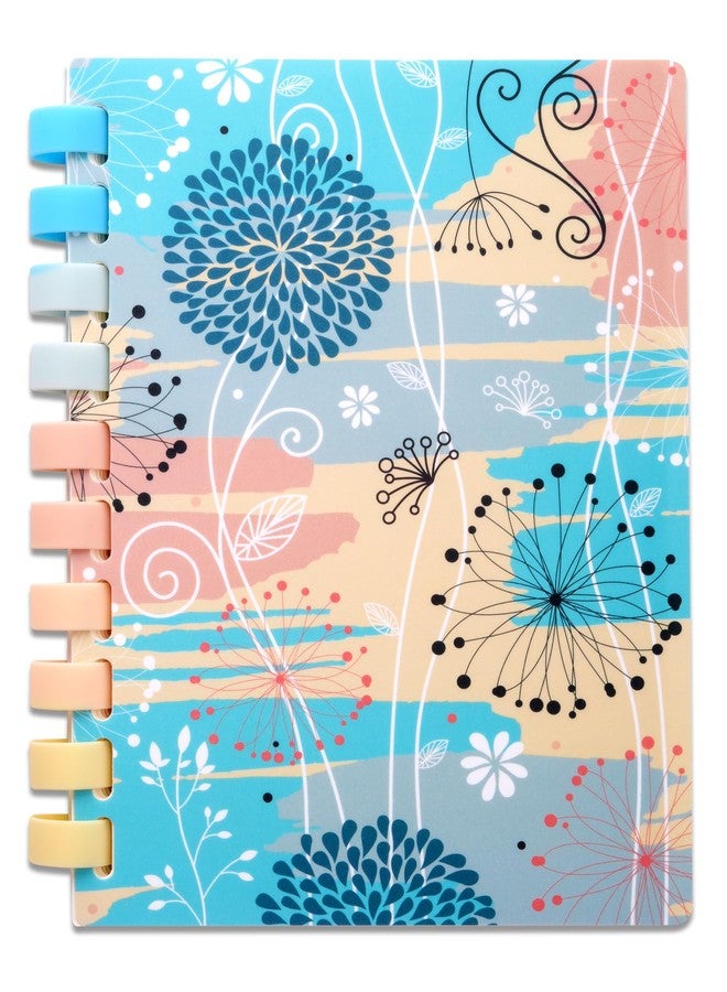 DOODLE A5 Ruled Notebook Diary | Soft Ring Spiral Wiro for Comfortable Writing | 160 Pages, 80 GSM | Perfect for School, College & Office Use - Soft Blooms - Image 1