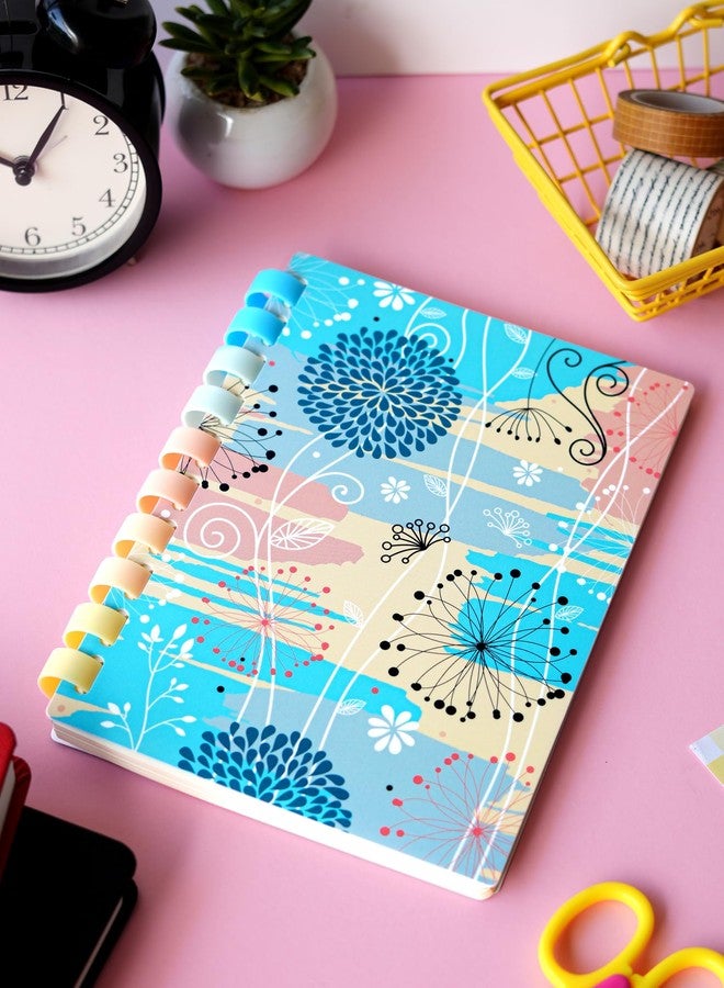 DOODLE A5 Ruled Notebook Diary | Soft Ring Spiral Wiro for Comfortable Writing | 160 Pages, 80 GSM | Perfect for School, College & Office Use - Soft Blooms - Image 2