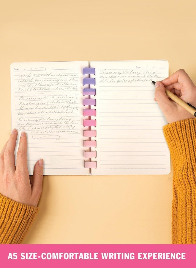 DOODLE A5 Ruled Notebook Diary | Soft Ring Spiral Wiro for Comfortable Writing | 160 Pages, 80 GSM | Perfect for School, College & Office Use - Soft Blooms - Image 5