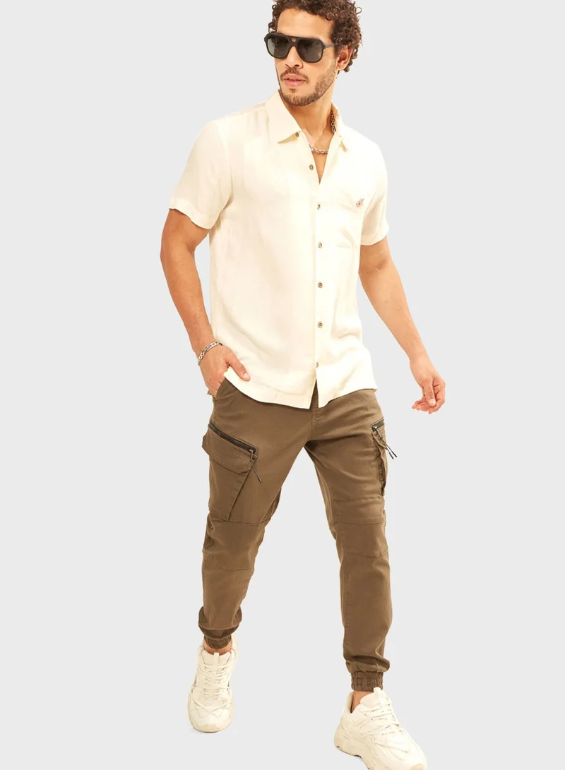 Iconic Tropical Print Regular Fit Shirt