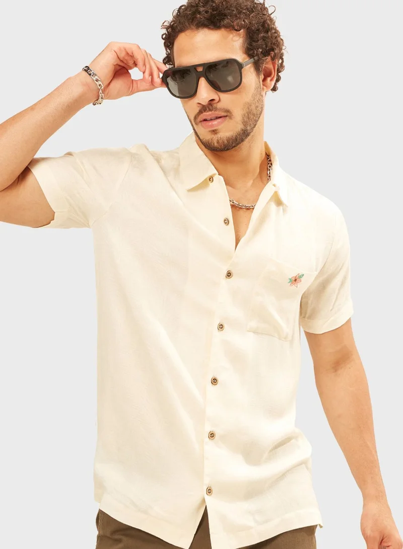 Iconic Tropical Print Regular Fit Shirt