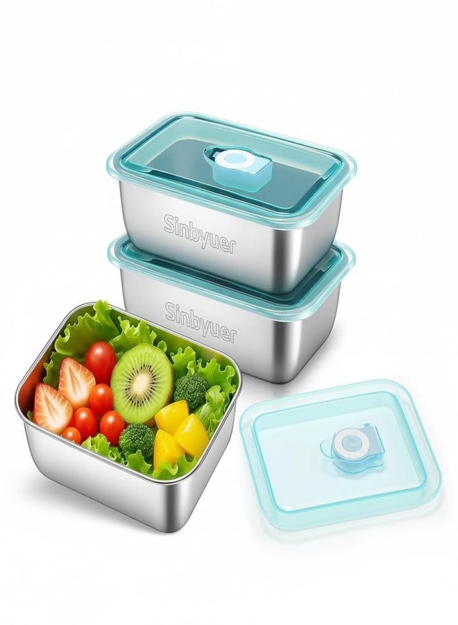 Sinbyuer Stainless Steel Snack Container, Small Metal Food Container with Lid Stainless Steel Lunch Box, Suitable for Camping and Picnic School Supplies Kitchen Organizer and Storage (2) - Image 1