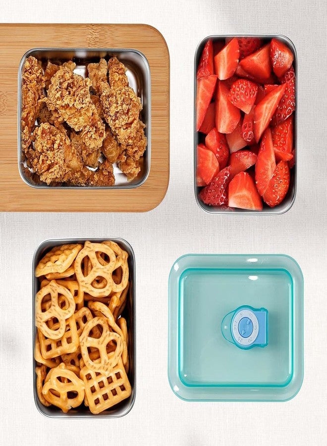 Sinbyuer Stainless Steel Snack Container, Small Metal Food Container with Lid Stainless Steel Lunch Box, Suitable for Camping and Picnic School Supplies Kitchen Organizer and Storage (2) - Image 4