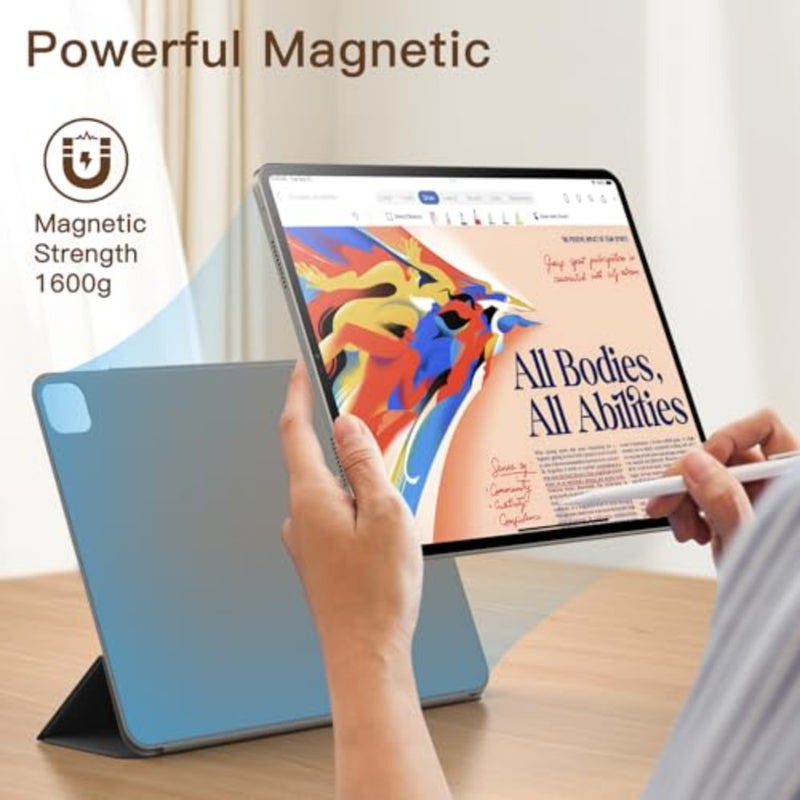 Slim smart cover for iPad Pro 11 inch and iPad Air 5/4 10.9 inch, black synthetic leather with magnetic auto wake/sleep, lightweight protection - Image 3