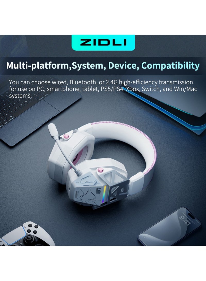 ZIDLI BOREAS V2 Wireless Gaming Headset - 50mm Drivers, 2.4G/Bluetooth, Compatible with PC, PS4, PS5, Xbox - Image 5