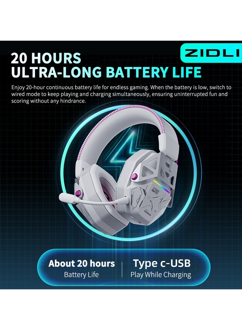 ZIDLI BOREAS V2 Wireless Gaming Headset - 50mm Drivers, 2.4G/Bluetooth, Compatible with PC, PS4, PS5, Xbox - Image 3