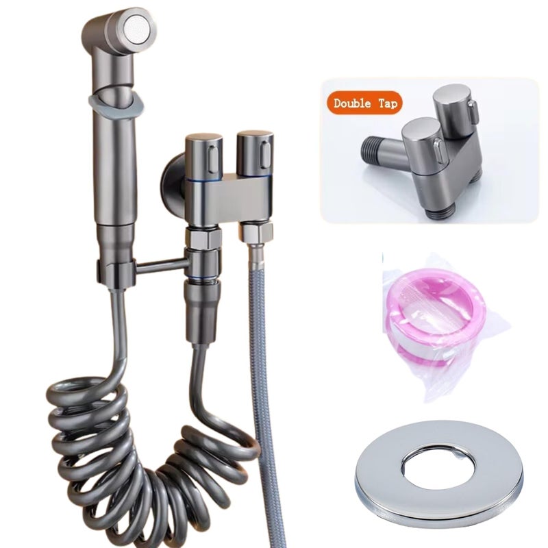 SHOPVILLA 2 in 1 Brass Dual Tap for Washing Machine Bathroom Geyser Luxury Series TwoWay Angle Valve 2 in 1 Angle Valve for Bathroom Two Way Tap for Bathroom Stainless Steel Black - Image 3