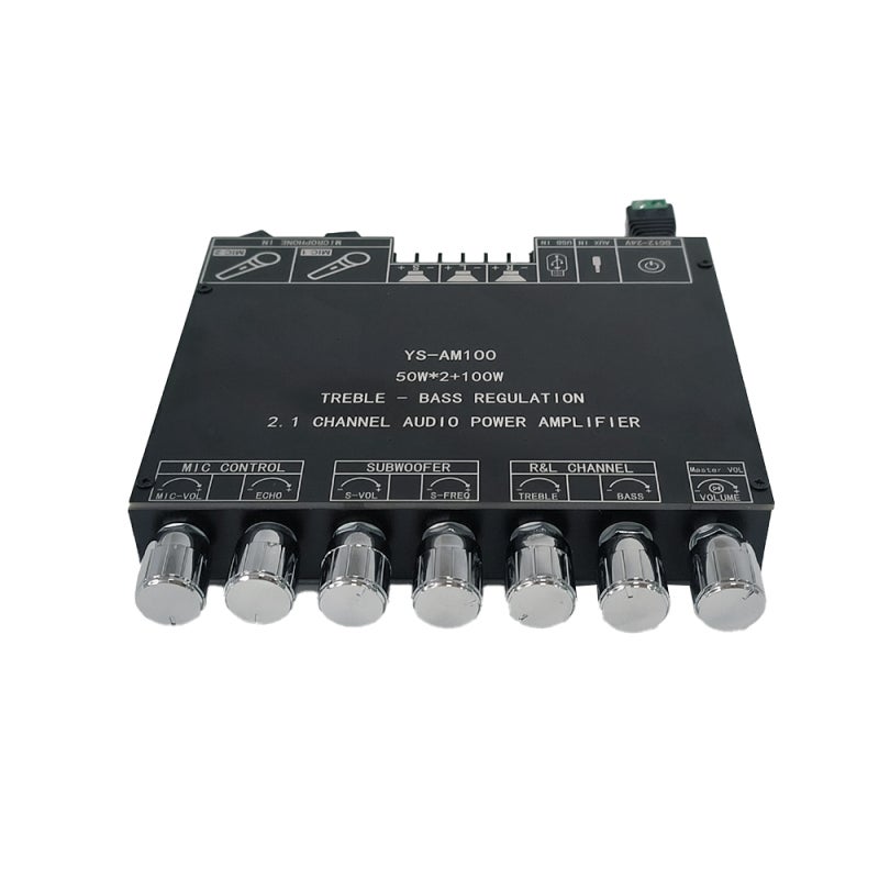 2.1 Channel Digital Audio Amplifier Board Module High and Low Tone Subwoofer Support 5.1 BT Connection AUX Audio Input U disk USB Sound Card Playback with Mobilephone APP Control Function - Image 1
