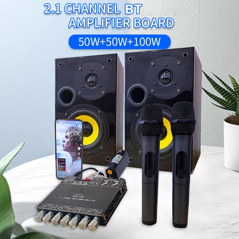 2.1 Channel Digital Audio Amplifier Board Module High and Low Tone Subwoofer Support 5.1 BT Connection AUX Audio Input U disk USB Sound Card Playback with Mobilephone APP Control Function - Image 3