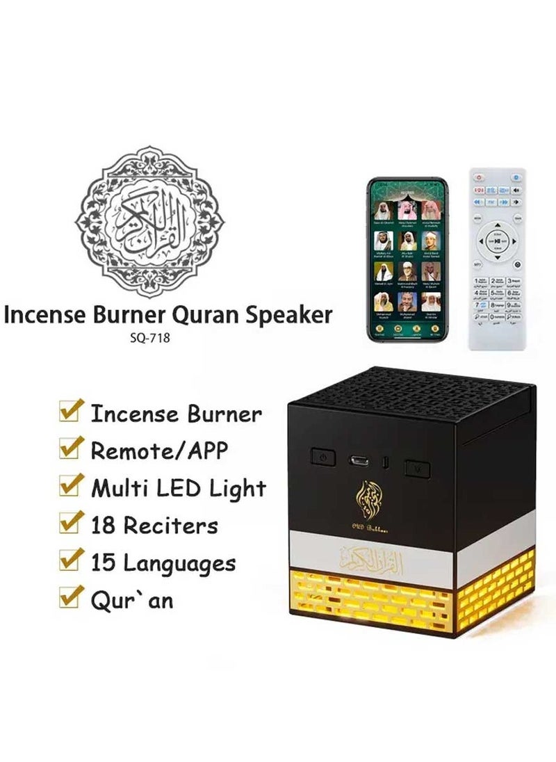 Multi-LED Light Bakhoor Rechargeable Incense Oud Burner with Full Quran Muslim Speaker Remote and App Control - pzsku/Z6C5AC9C8216FC79DD56DZ/45/_/1730188655/782be214-9428-474e-b371-b0916d1d9d11