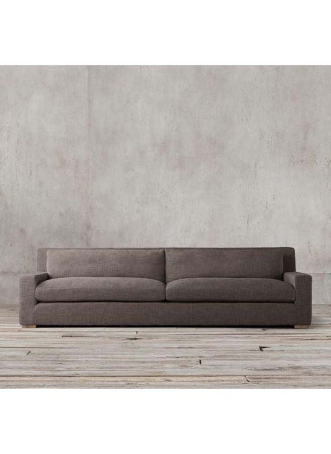 الهوم كنب كتان ريتش براون 3 مقاعد - 250x90x45 سم - خشب سويدي من الهوم 