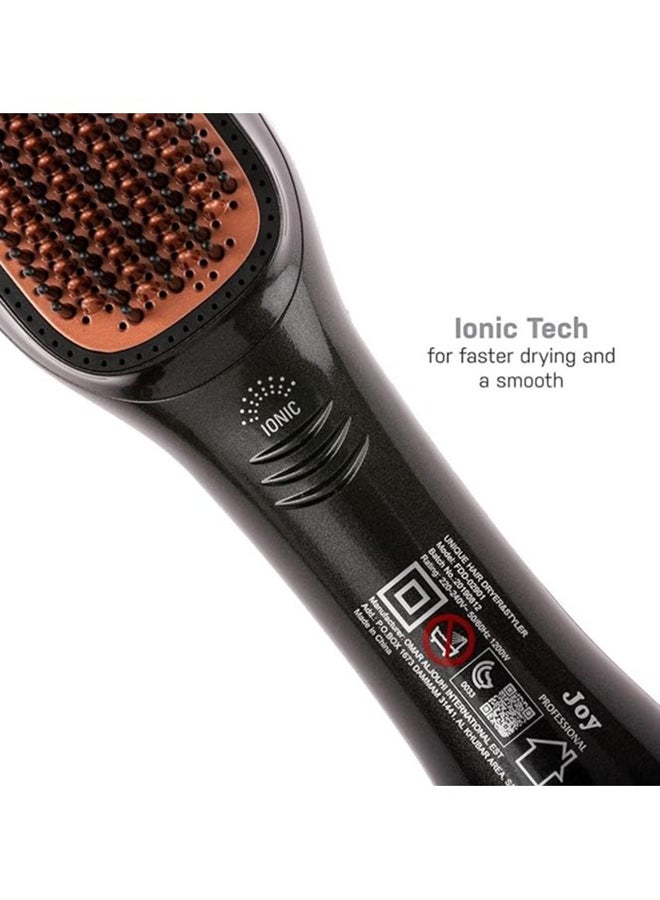 JOY PROFESSIONAL 2-in-1 Hair Styling Brush – Heated Straightening & Curling Comb with Fast Heating Ceramic Plates, Anti-Frizz Technology, Adjustable - Image 3