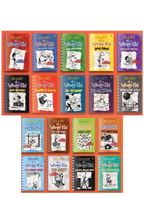 A Library of a 1-18 Boxed Set Complete wimpy kid Series Collection, 18 Books Paperback Edition