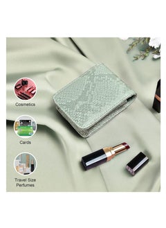 Excefore Makeup Lipstick Case with Mirror, Makeup Organizer with Built-in Mirror, Small Cosmetic Bag for Lipsticks, Mini Portable Makeup Bag, for Women Girls (Green)  - Image 4