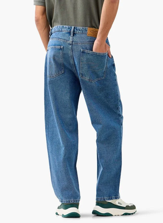 Lee Cooper  Lee Cooper Men Baggy Fit Mid-Rise Jeans for Men | Best Price UAE
