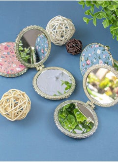 Y&D 4 Pack Retro Floral Makeup Compact 2-Sided Mirror with Patterns Small Pocket Purse Mirrors Beauty Handheld Folding Portable Travel for Women Girls Lady  - Image 4