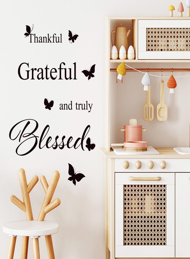 ADECNS Inspirational Wall Decals Positive Saying Thankful Grateful and Truly Blessed Quotes Wall Stickers Black Peel and Stick Decals for Bedroom Nursery Playroom Daycare School Classroom Decor - Image 5