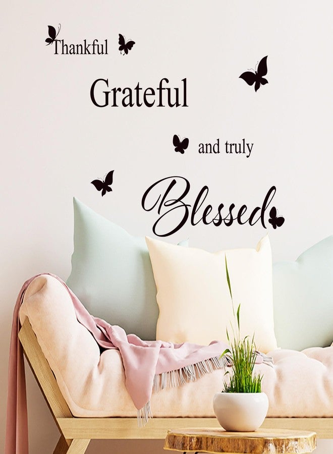 ADECNS Inspirational Wall Decals Positive Saying Thankful Grateful and Truly Blessed Quotes Wall Stickers Black Peel and Stick Decals for Bedroom Nursery Playroom Daycare School Classroom Decor - Image 4