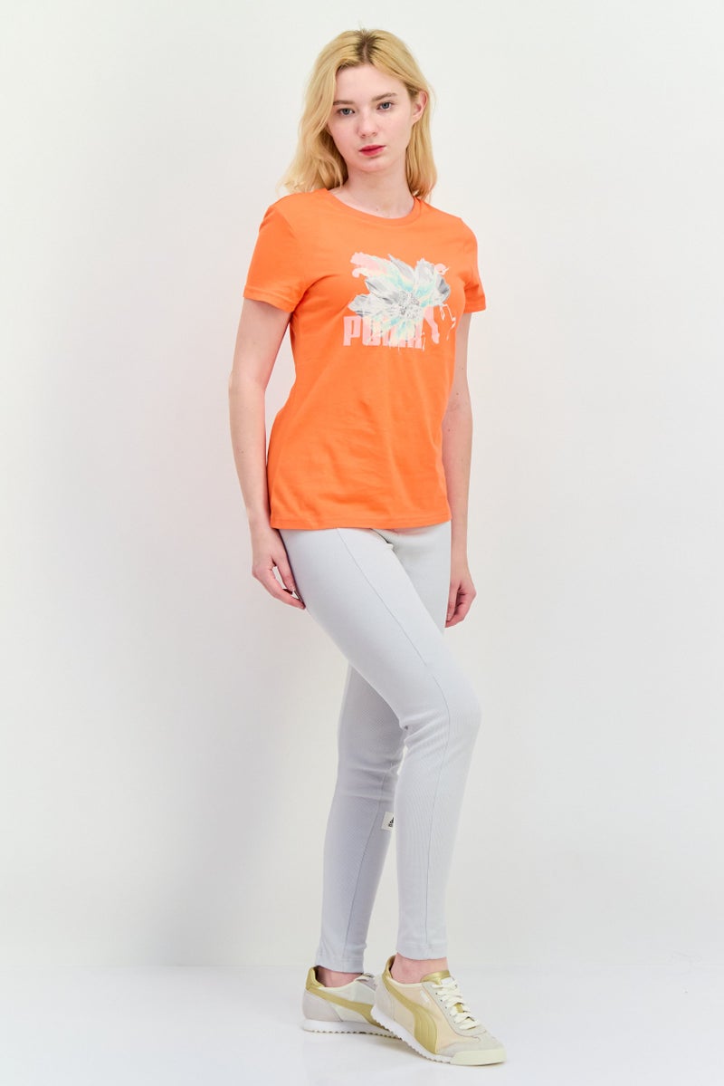 PUMA Women Sportswear Fit Short Sleeve Outdoor Top, Orange - Image 4