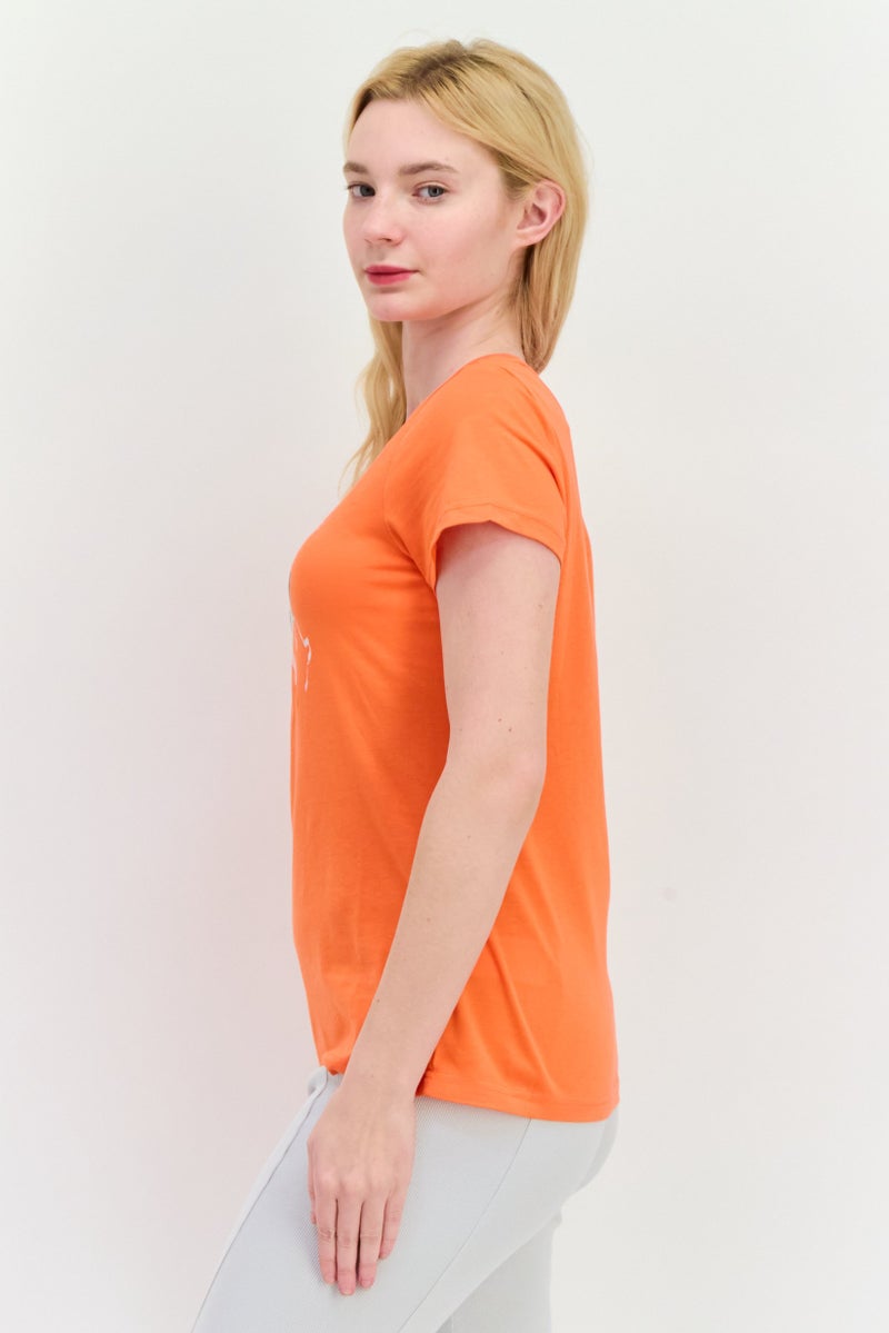 PUMA Women Sportswear Fit Short Sleeve Outdoor Top, Orange - Image 2