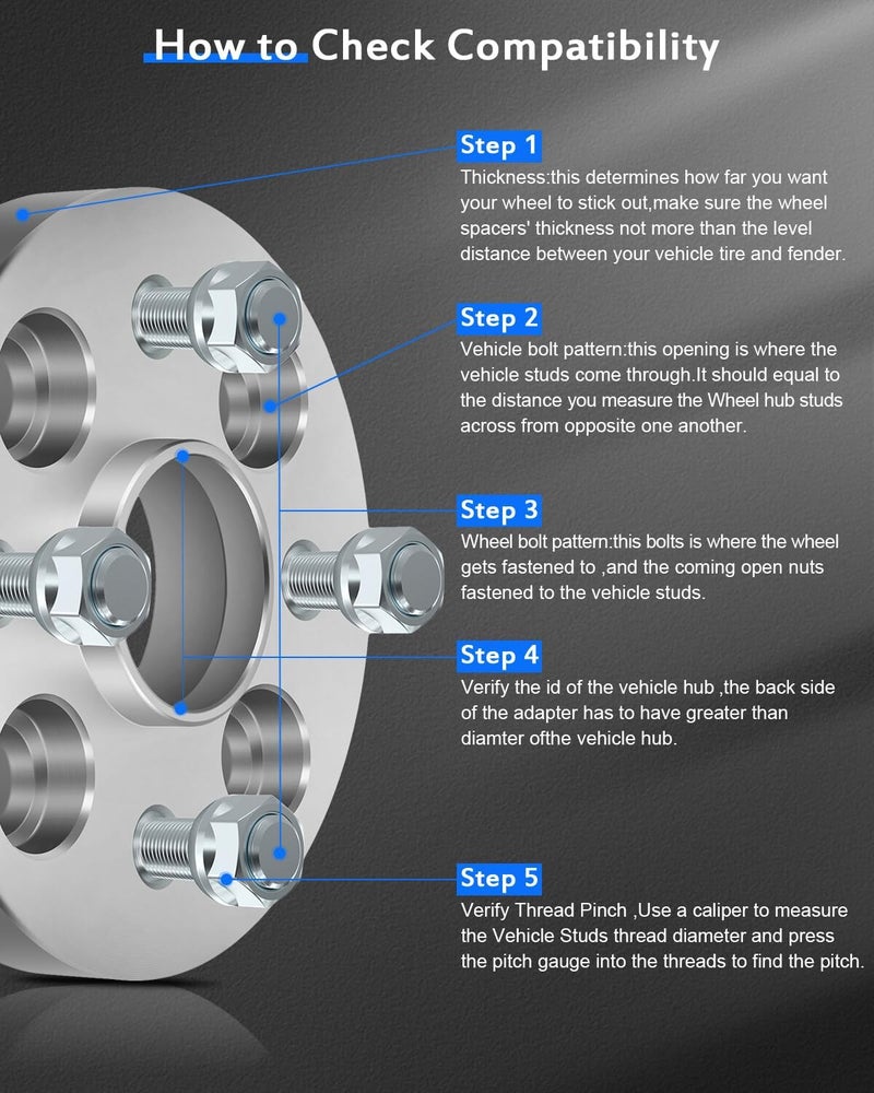 ECCPP 4pcs 4x100 Hub Centric Wheel Spacers Adapters 1 Inch for Toyota and Mazda - Image 2