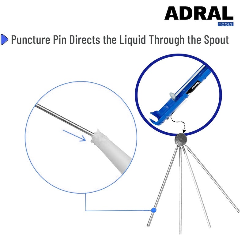 ADRAL Heavy Duty 9-Inch Caulking Gun with Aluminium Handle | 500g | Solid Riveted Barrel | 5mm Hardened Plunger Bracket | Smooth U-Bend Rod | Built-in Poking Pin | Heavy-Duty Trigger Handle - Image 2