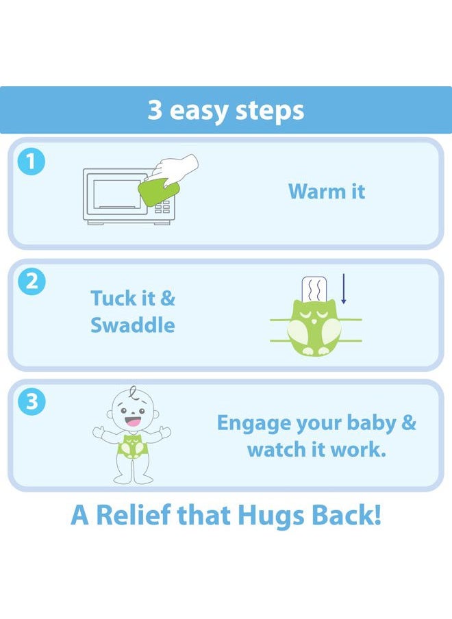 Bebon Baby Colic, Gas and Upset Stomach Relief, Baby Heated Tummy Wrap for Newborns - Belly Hugger - Infant Swaddling Belly Belt, Heating Pad with Soothing Warmth for Fussy Infants (Blue)  - Image 5