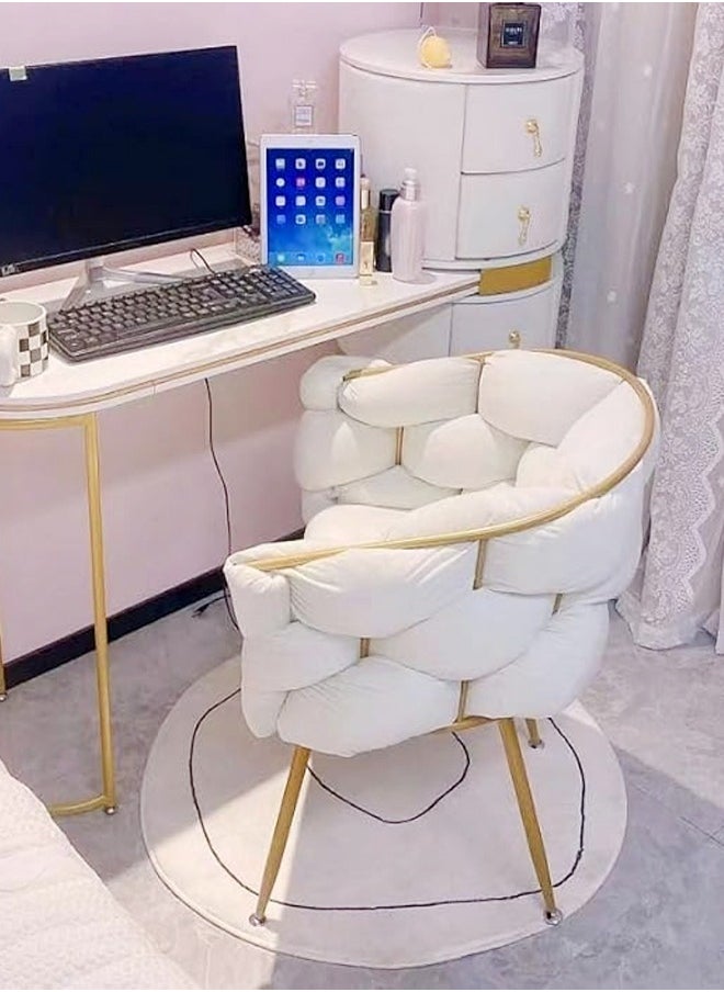 fashionhome Multipurpose Luxury Bubble Shape Accent Chair Upholstered Ergonomic Design Office Chair Single Back Sofa Chair with Armrest for Living Room Bedroom Office 45x35x76 cm  - Image 2
