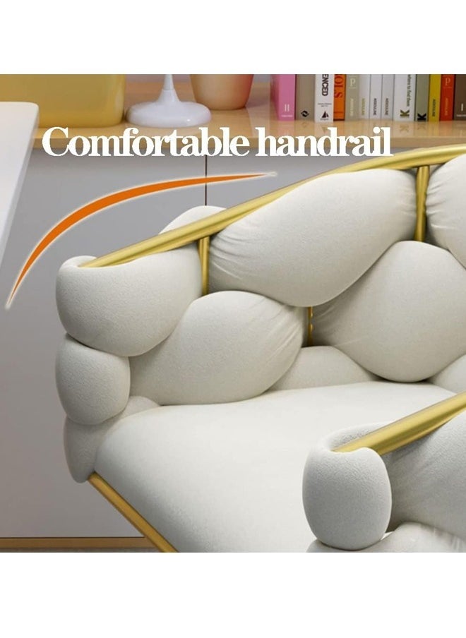 fashionhome Multipurpose Luxury Bubble Shape Accent Chair Upholstered Ergonomic Design Office Chair Single Back Sofa Chair with Armrest for Living Room Bedroom Office 45x35x76 cm  - Image 3