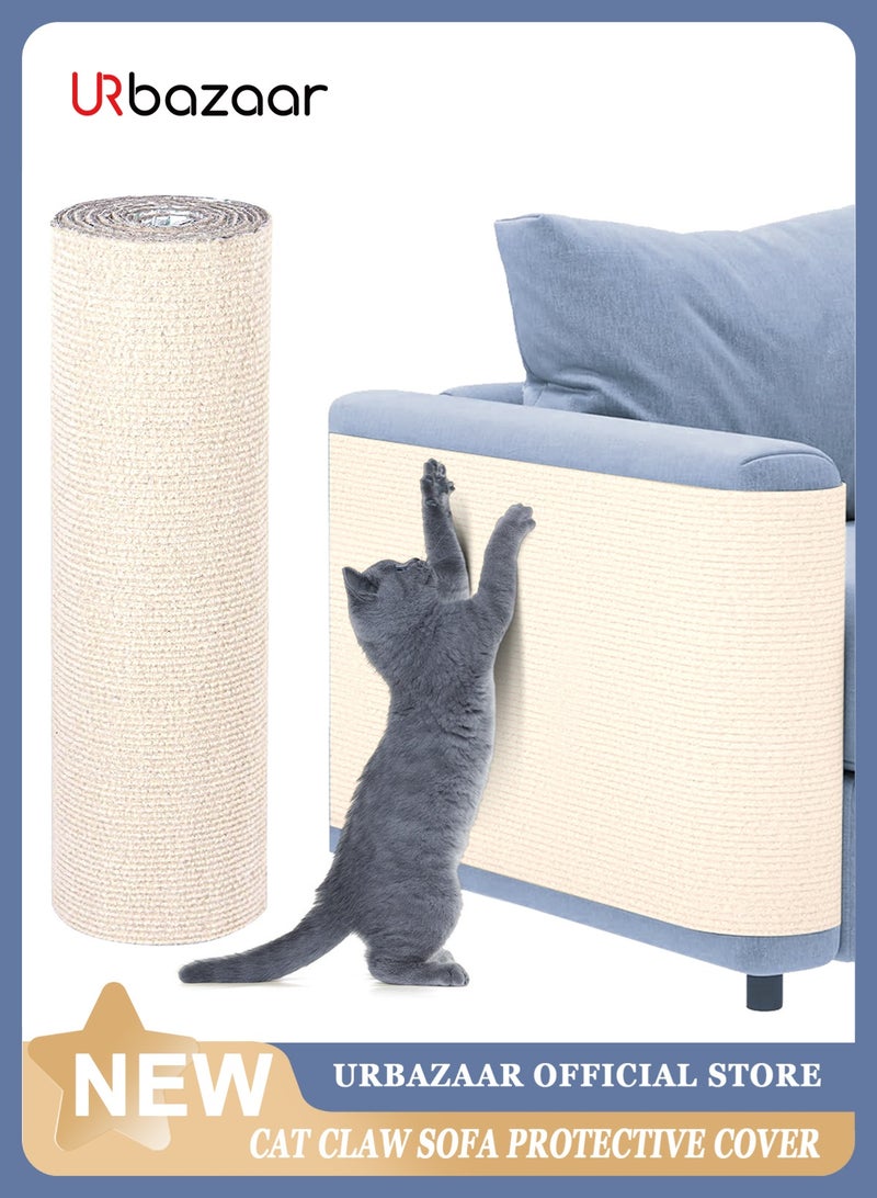 أوربازار واقي أثاث أريكة خدش القطط، وسادة لاصقة مانعة لخدش القطط للأثاث، واقي أريكة خدش القطط للتسلق من مخالب القطط للاستخدام الداخلي (أبيض دافئ، 78.7 × 15.7 بوصة) - Image 1