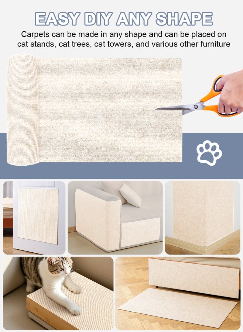 أوربازار واقي أثاث أريكة خدش القطط، وسادة لاصقة مانعة لخدش القطط للأثاث، واقي أريكة خدش القطط للتسلق من مخالب القطط للاستخدام الداخلي (أبيض دافئ، 78.7 × 15.7 بوصة) - Image 4