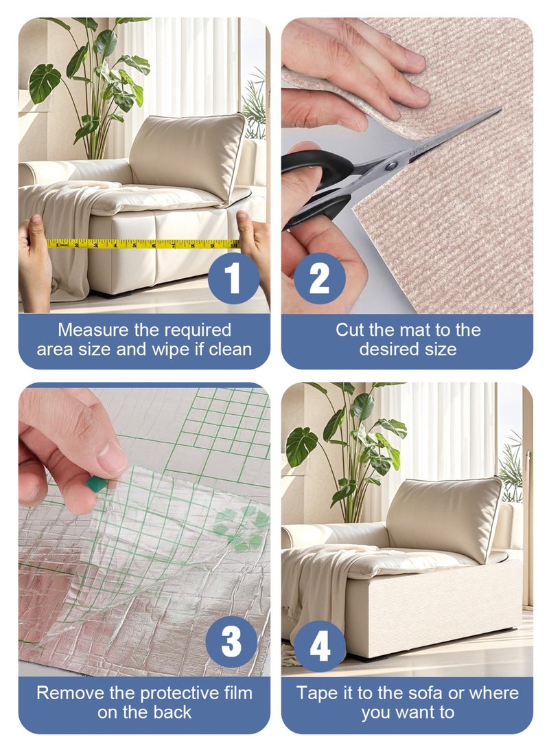 أوربازار واقي أثاث أريكة خدش القطط، وسادة لاصقة مانعة لخدش القطط للأثاث، واقي أريكة خدش القطط للتسلق من مخالب القطط للاستخدام الداخلي (أبيض دافئ، 78.7 × 15.7 بوصة) - Image 5