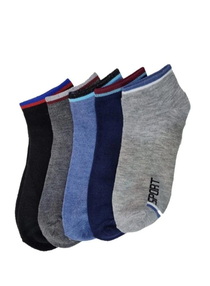 5 Pair Of Casual Ankle Socks Multicolour