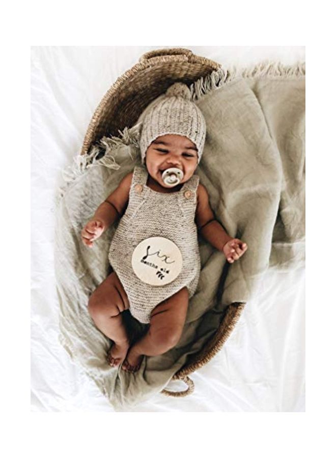 NIBEMINENT Natural Rubber Baby Pacifier, 0-6 Months, Pack Of 2 - Pink/White/Yellow - Image 4