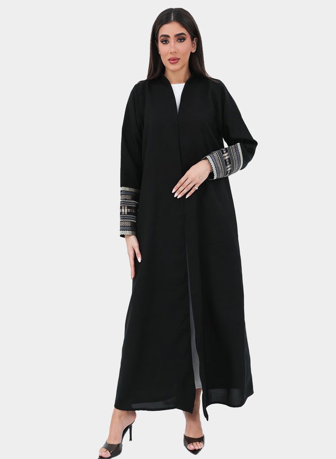 Elena by DStyle Elena by DStyle Embroidered Cuffed Sleeve A-Line Abaya  - Image 1