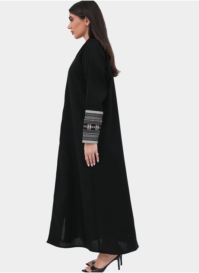 Elena by DStyle Elena by DStyle Embroidered Cuffed Sleeve A-Line Abaya  - Image 4