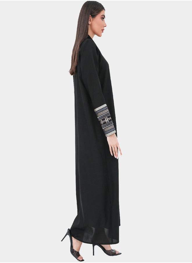Elena by DStyle Elena by DStyle Embroidered Cuffed Sleeve A-Line Abaya  - Image 5