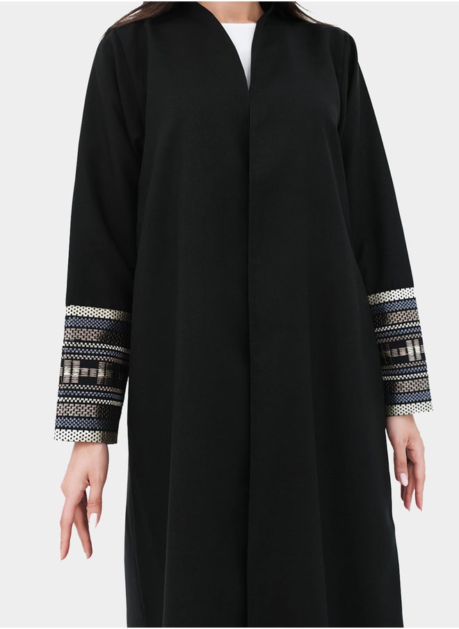Elena by DStyle Elena by DStyle Embroidered Cuffed Sleeve A-Line Abaya  - Image 2