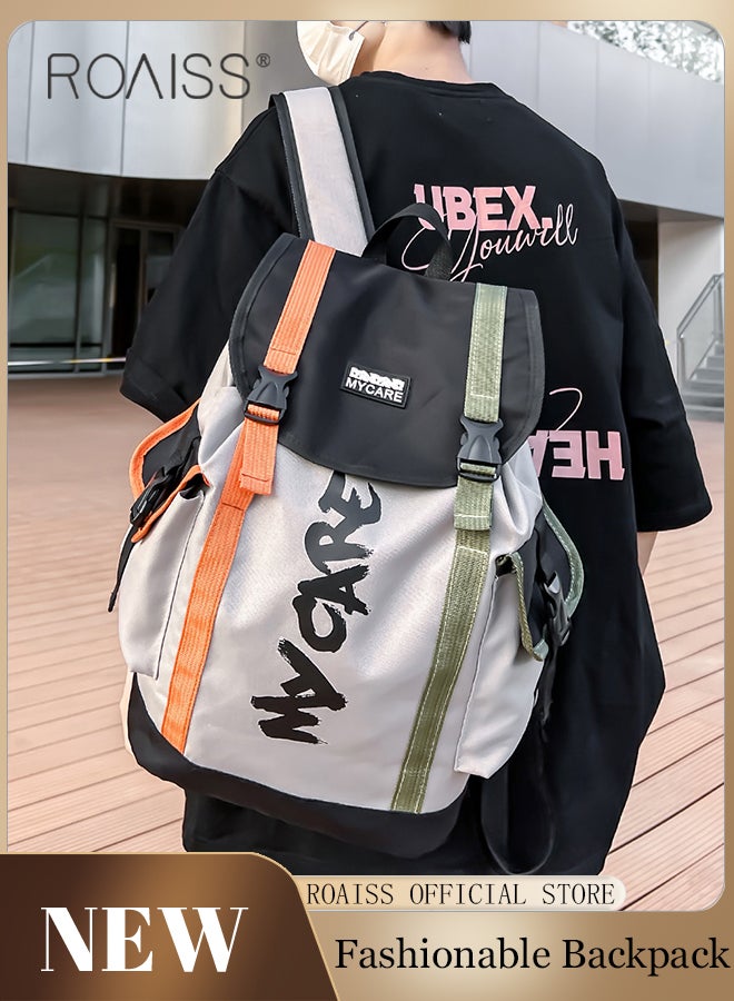 رويس حقيبة ظهر ذات سعة كبيرة للرجال حقيبة مدرسية مصنوعة من قماش أكسفورد الفاخر مع حزام كتف قابل للتعديل وحجرة كمبيوتر مقاومة للماء والخدش للسفر في الهواء الطلق والمشي لمسافات طويلة - Image 1