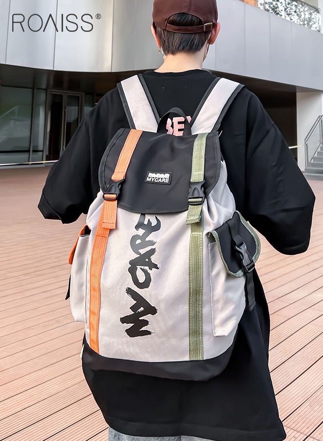 رويس حقيبة ظهر ذات سعة كبيرة للرجال حقيبة مدرسية مصنوعة من قماش أكسفورد الفاخر مع حزام كتف قابل للتعديل وحجرة كمبيوتر مقاومة للماء والخدش للسفر في الهواء الطلق والمشي لمسافات طويلة - Image 2