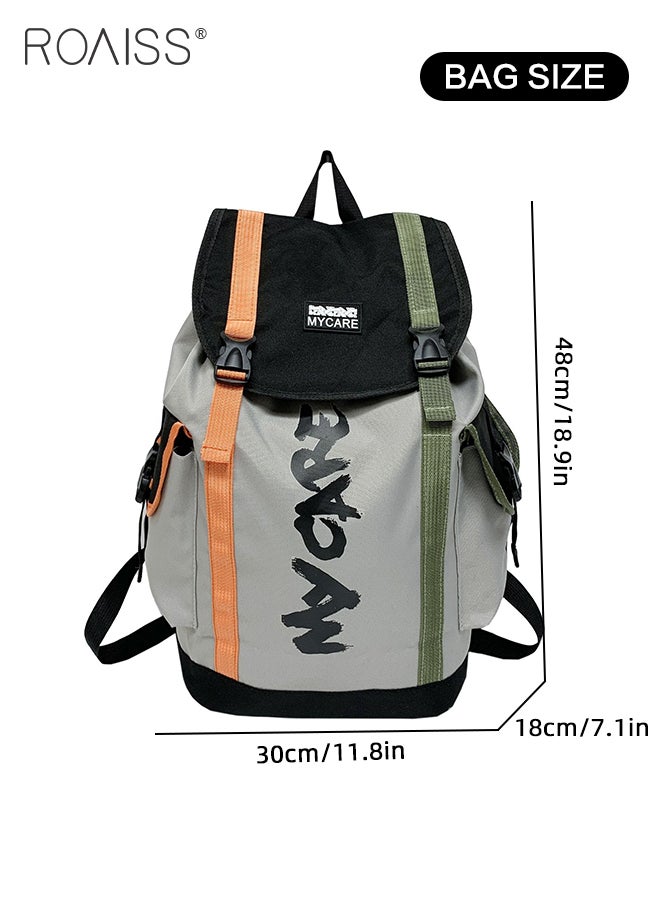 رويس حقيبة ظهر ذات سعة كبيرة للرجال حقيبة مدرسية مصنوعة من قماش أكسفورد الفاخر مع حزام كتف قابل للتعديل وحجرة كمبيوتر مقاومة للماء والخدش للسفر في الهواء الطلق والمشي لمسافات طويلة - Image 3