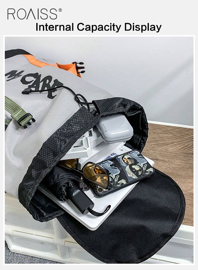 رويس حقيبة ظهر ذات سعة كبيرة للرجال حقيبة مدرسية مصنوعة من قماش أكسفورد الفاخر مع حزام كتف قابل للتعديل وحجرة كمبيوتر مقاومة للماء والخدش للسفر في الهواء الطلق والمشي لمسافات طويلة - Image 4