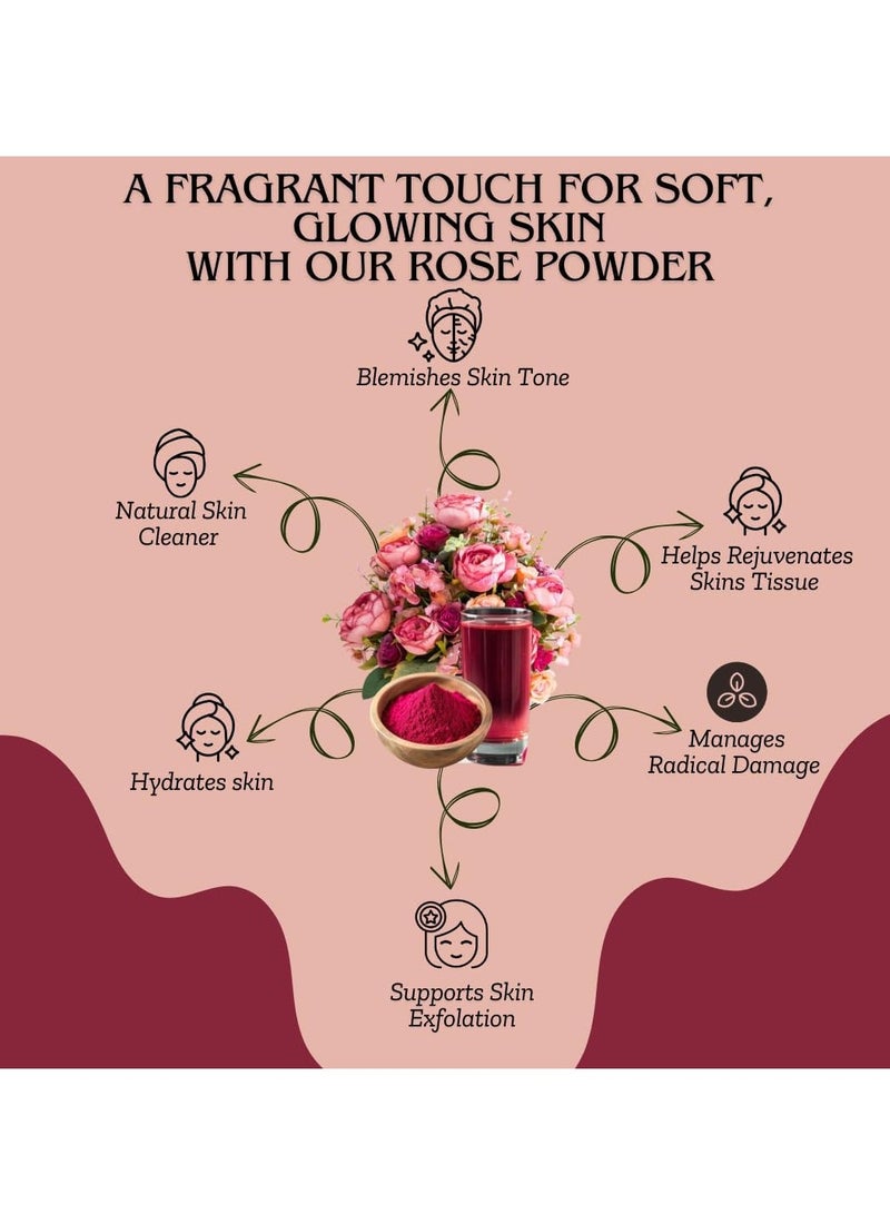 مملكة الإكسسوارات مسحوق الورد (100 غرام) - طبيعي 100% وخالي من المواد الحافظة | مناسب لجميع أنواع الشعر والبشرة | يرطب ويخفف التهيج - Image 5