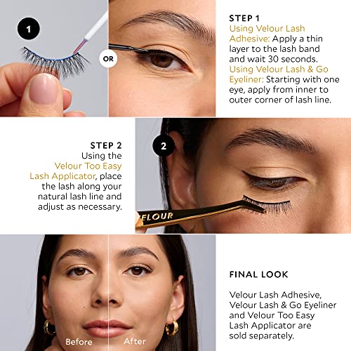 Velour Effortless Lashes, Natural Looking False Eyelashes, Fluffy & Lightweight No Trim Eyelashes, Reusable Fake Lashes For All Eye Shapes, Vegan & Cruelty-Free, Lash Glue not Included (Mini Me) - Image 5